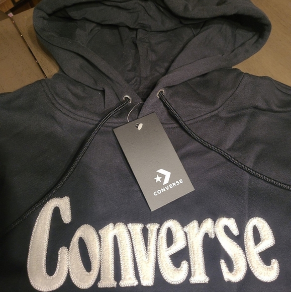Converse Logo Embroidered Loose Fleece Hoodie size SMALL *NWTS* - Picture 4 of 7